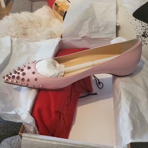 Christian Louboutin Spikyshell Nappa Shiny Flat